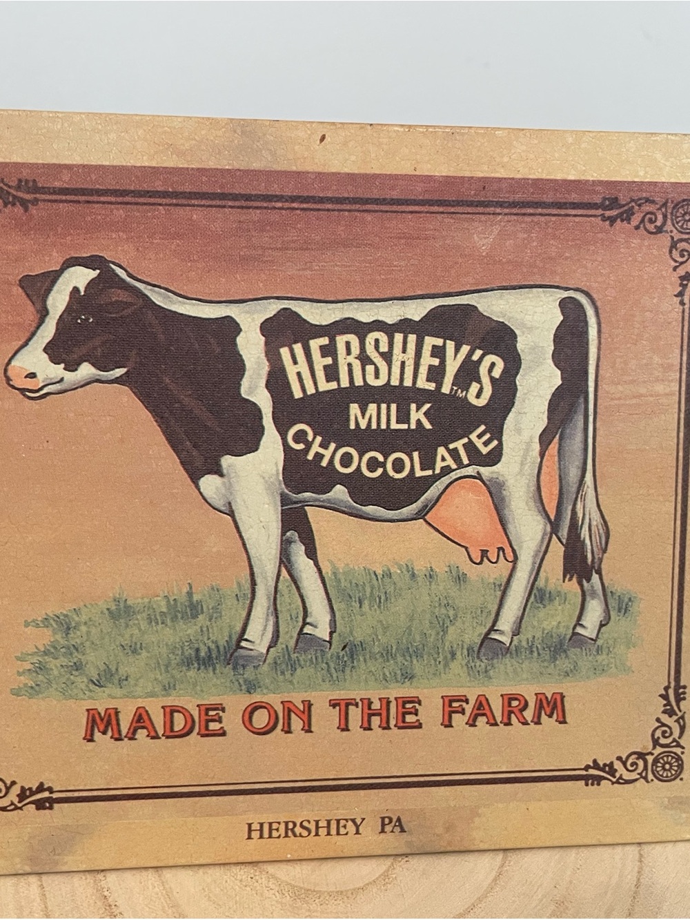 Hershey's Vintage Cow Milk Chocolate Wall Art - Cream and Brown